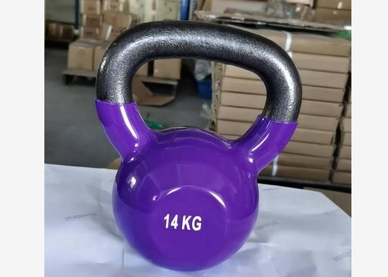紫色の体育館装置の付属品14kgのビニールKettlebell